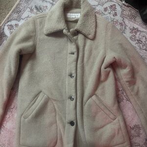 Liz Claiborne Tan Teddy Jacket Plush Warmth